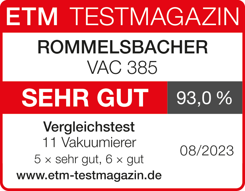 VAKUUMIERER VAC 385 ElektroHausgeräte - ROMMELSBACHER GmbH
